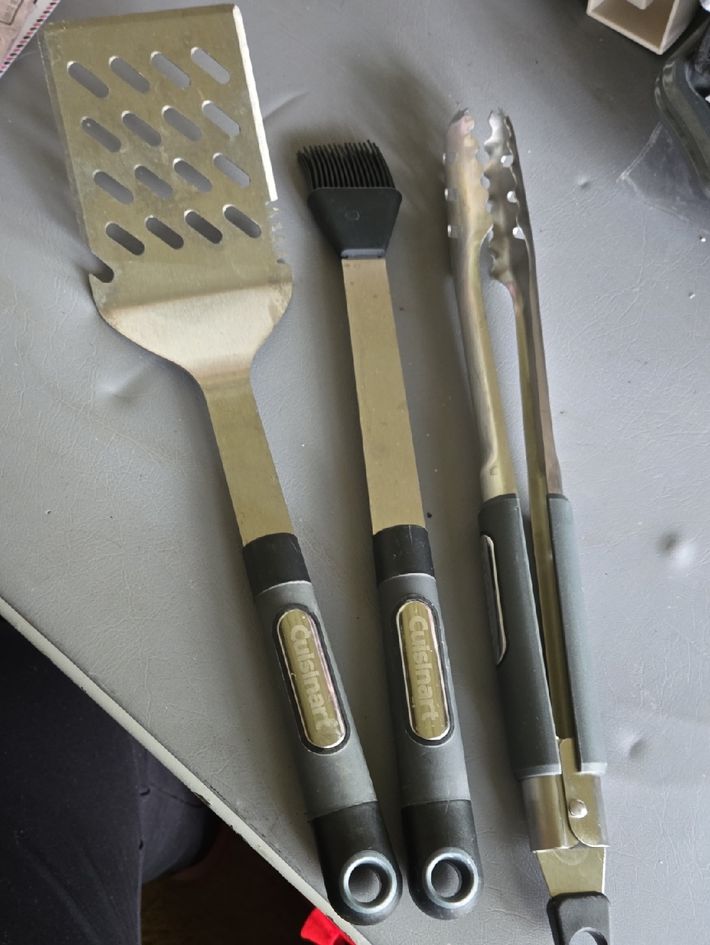 Cuisinart Stainless Grill Tool Set with Gray Handles